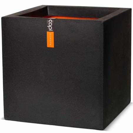 Capi Macetero cuadrado Urban Smooth 50x50x50 cm negra KBL904 