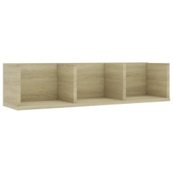 vidaXL Estante de pared para CD contrachapada color roble 75x18x18cm