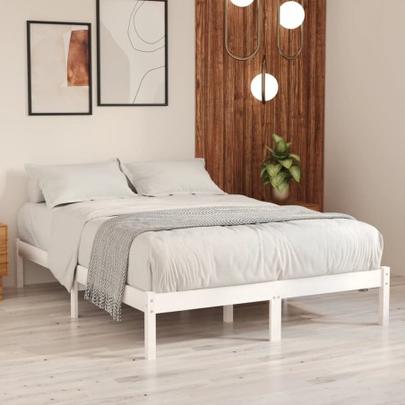 vidaXL Estructura de cama de madera maciza de pino blanco 140x200 cm 
