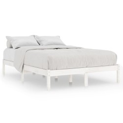 vidaXL Estructura de cama de madera maciza de pino blanco 140x200 cm 