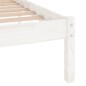 vidaXL Estructura de cama de madera maciza de pino blanco 140x200 cm vidaXL Estructura de cama de madera maciza de pino blanco 140x200 cm