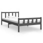 vidaXL Estructura de cama madera maciza gris 100x200 cm vidaXL Estructura de cama madera maciza gris 100x200 cm