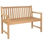 vidaXL Banco de jardín madera maciza de teca con cojín verde 120 cm vidaXL Banco de jardín madera maciza de teca con cojín verde 120 cm