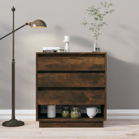 vidaXL Aparador madera contrachapada color roble ahumado 70x41x75 cm