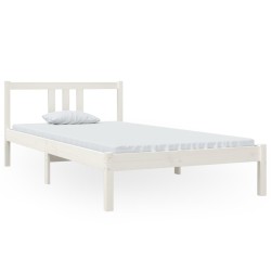 vidaXL Estructura de cama madera maciza blanca 100x200 cm
