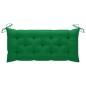 vidaXL Banco de jardín madera maciza de teca con cojín verde 120 cm vidaXL Banco de jardín madera maciza de teca con cojín verde 120 cm