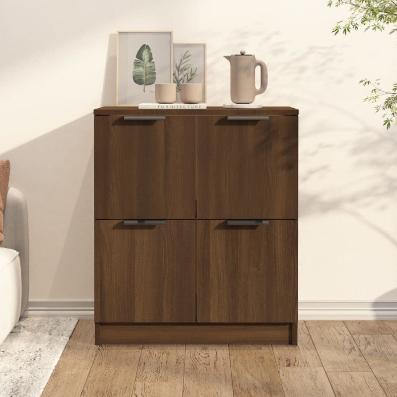 vidaXL Aparador de madera contrachapada roble marrón 60x30x70 cm