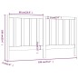 vidaXL Cabecero de cama madera maciza de pino 186x4x100 cm