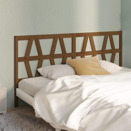 vidaXL Cabecero de cama madera maciza de pino marrón miel 206x4x100 cm
