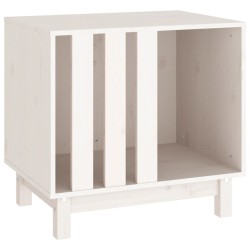 vidaXL Caseta para perros madera maciza de pino blanco 60x45x57 cm