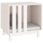 vidaXL Caseta para perros madera maciza de pino blanco 60x45x57 cm