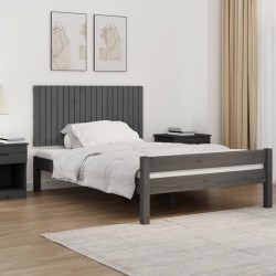 vidaXL Cabecero de cama de pared madera maciza pino gris 127,5x3x60 cm