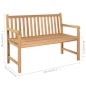 vidaXL Banco de jardín madera maciza de teca con cojín verde 120 cm vidaXL Banco de jardín madera maciza de teca con cojín verde 120 cm