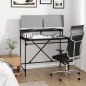 vidaXL Escritorio de hierro y madera contrachapada negro 100x50x90 cm vidaXL Escritorio de hierro y madera contrachapada negro 100x50x90 cm