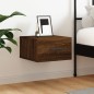 vidaXL Mesita de noche de pared color roble marrón 35x35x20 cm