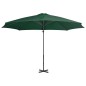vidaXL Sombrilla voladiza con poste de aluminio verde 300 cm