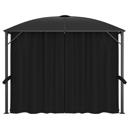 vidaXL Cenador con cortinas gris antracita 300x300x265 cm