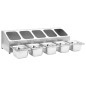 vidaXL Soporte bandeja Gastronorm con 5 bandejas 1/6 acero inoxidable vidaXL Soporte bandeja Gastronorm con 5 bandejas 1/6 acero inoxidable