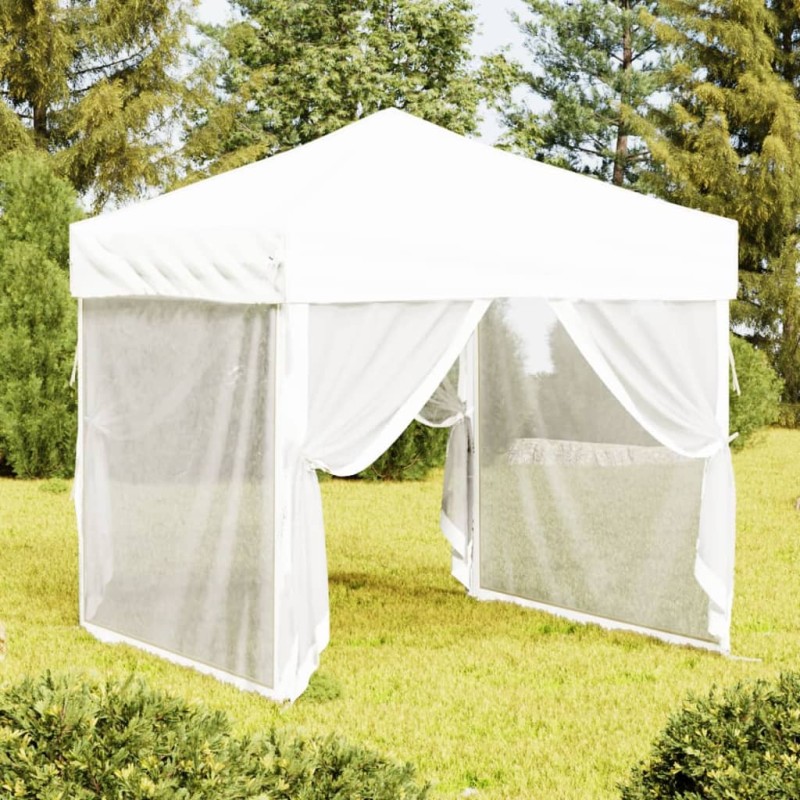 vidaXL Carpa para fiestas plegable con paredes laterales blanca 2x2 m vidaXL Carpa para fiestas plegable con paredes laterales blanca 2x2 m