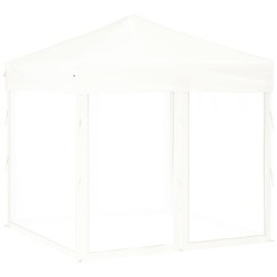 vidaXL Carpa para fiestas plegable con paredes laterales blanca 2x2 m