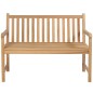 vidaXL Banco de jardín madera maciza de teca con cojín rojo 120 cm vidaXL Banco de jardín madera maciza de teca con cojín rojo 120 cm