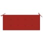 vidaXL Banco de jardín madera maciza de teca con cojín rojo 120 cm vidaXL Banco de jardín madera maciza de teca con cojín rojo 120 cm