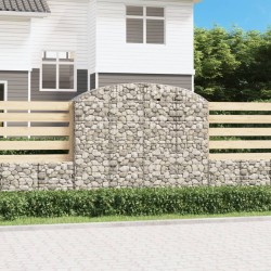 vidaXL Cesta gaviones forma arco hierro galvanizado 200x50x160/180 cm