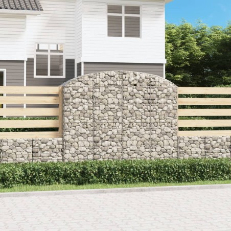 vidaXL Cesta gaviones forma arco hierro galvanizado 200x50x160/180 cm