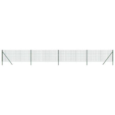vidaXL Cerca de alambre de acero galvanizado verde 1,1x10 m