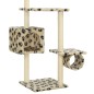 vidaXL Rascador para gatos con postes de sisal huellas beige 260 cm vidaXL Rascador para gatos con postes de sisal huellas beige 260 cm