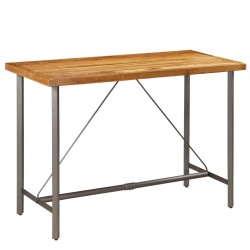 vidaXL Mesa de bar de madera maciza de teca reciclada 150x70x106 cm