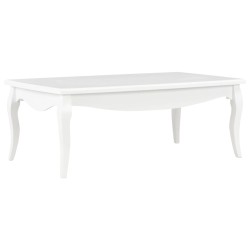 vidaXL Mesa de centro de madera maciza de pino blanco 110x60x40 cm