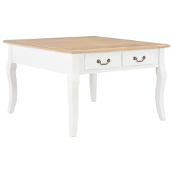 vidaXL Mesa de centro de madera blanca 80x80x50 cm