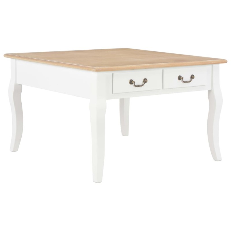 vidaXL Mesa de centro de madera blanca 80x80x50 cm vidaXL Mesa de centro de madera blanca 80x80x50 cm