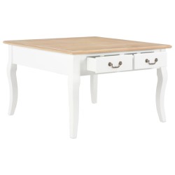 vidaXL Mesa de centro de madera blanca 80x80x50 cm