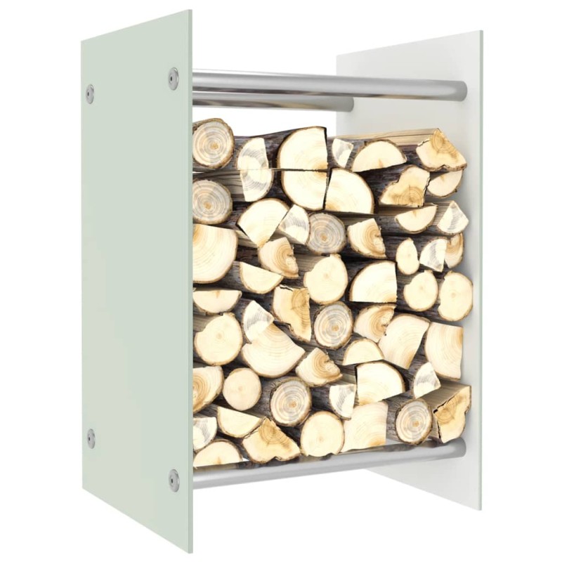 vidaXL Leñero de vidrio blanco 40x35x60 cm vidaXL Leñero de vidrio blanco 40x35x60 cm