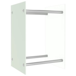 vidaXL Leñero de vidrio blanco 40x35x60 cm