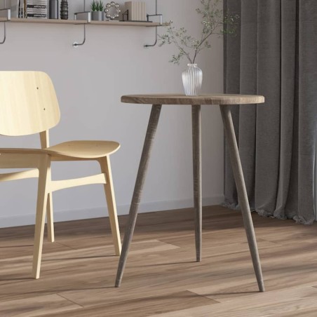 vidaXL Mesa de bistró MDF y hierro gris Ø60x76 cm
