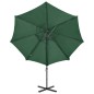 vidaXL Sombrilla voladiza con poste y luces LED verde 300 cm vidaXL Sombrilla voladiza con poste y luces LED verde 300 cm
