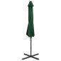 vidaXL Sombrilla voladiza con poste y luces LED verde 300 cm vidaXL Sombrilla voladiza con poste y luces LED verde 300 cm
