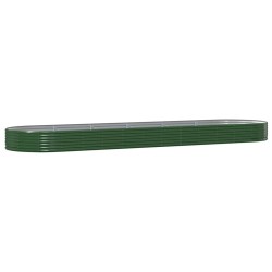 vidaXL Jardinera arriate acero recubrimiento polvo verde 523x140x36 cm