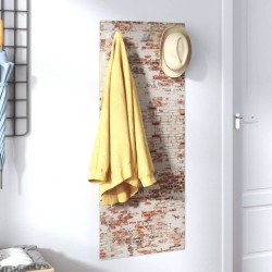 vidaXL Perchero de pared vidrio templado muro de ladrillos 125x50 cm