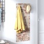 vidaXL Perchero de pared vidrio templado muro de ladrillos 125x50 cm vidaXL Perchero de pared vidrio templado muro de ladrillos 125x50 cm