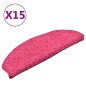 vidaXL Alfombras de peldaños de escalera 15 uds rosa 65x21x4 cm vidaXL Alfombras de peldaños de escalera 15 uds rosa 65x21x4 cm