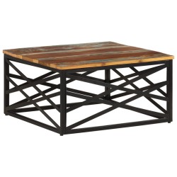 vidaXL Mesa de centro de madera maciza reciclada 68x68x35 cm
