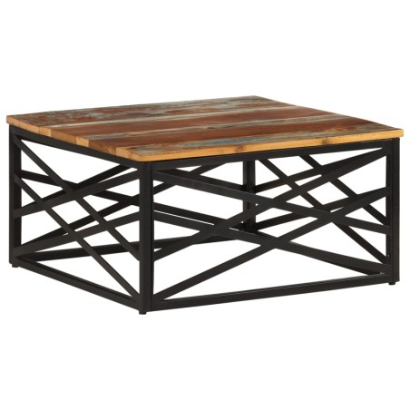 vidaXL Mesa de centro de madera maciza reciclada 68x68x35 cm
