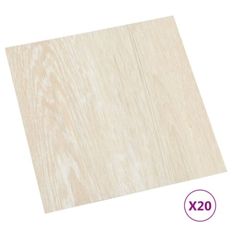 vidaXL Tarimas autoadhesivas 20 unidades PVC 1,86 m² beige