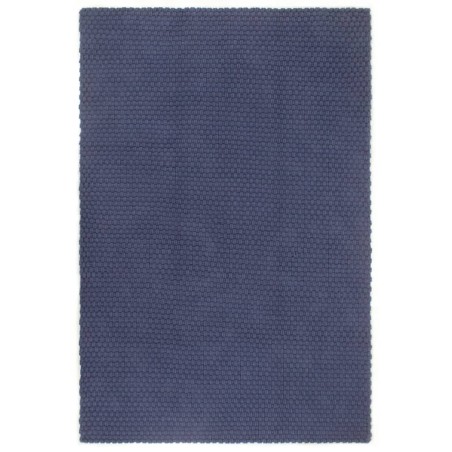 vidaXL Alfombra rectangular algodón azul marino 80x160 cm