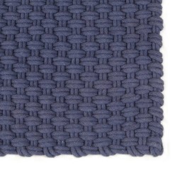 vidaXL Alfombra rectangular algodón azul marino 80x160 cm
