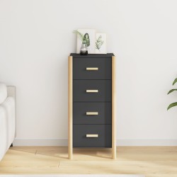 vidaXL Aparador alto madera contrachapada negro 42x38x90 cm